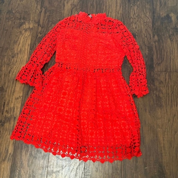 Shein Red Cut out Embroidered Dress size XL NWOT - Picture 3 of 3